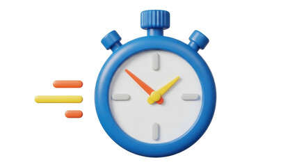 Isolated Blue Stopwatch 3D Render