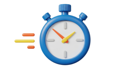 Isolated Blue Stopwatch 3D Render