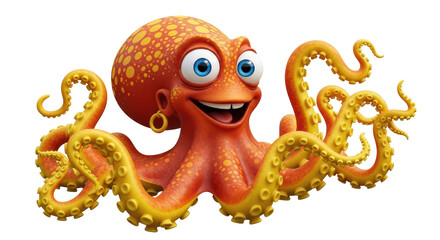 Isolated Cartoon Octopus