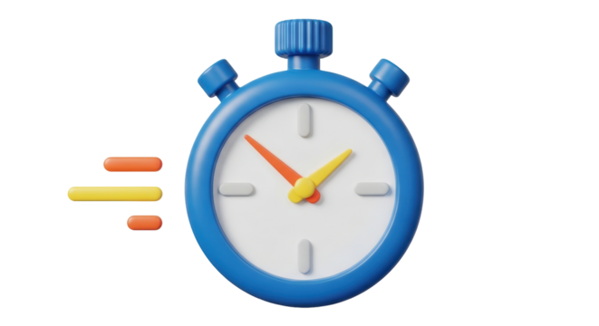Isolated Blue Stopwatch 3D Render
