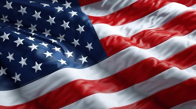 American flag waving in the wind