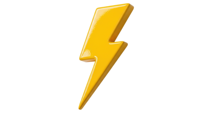 Isolated Yellow Lightning Bolt