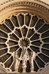 Notre Dame cathedral, Paris. Western facade. Rose window.   Paris. France.