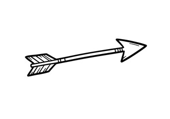 Hand drawn arrow points the way, perfect for direction, target achievement, and creative designs