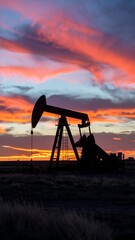 Oil rig silhouette at sunset (2)