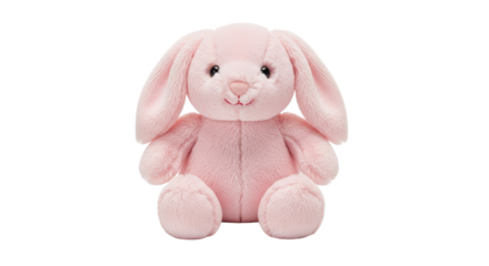 Isolated Pink Plush Bunny