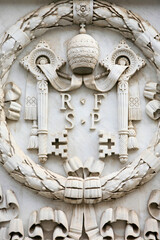 Vatican coat of arms.  Rome. Italy.