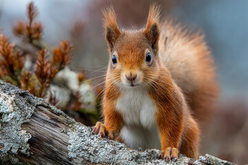Fototapeta premium red squirrel scotland , action wildlife, sciurus vulgaris, animal