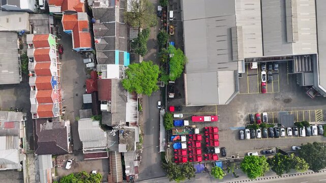 Aerial View of Urban Neighborhood.
