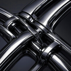 Premium Chrome Futuristic Abstract Mechanical Structure