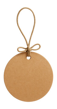 Round kraft paper tag with string loop