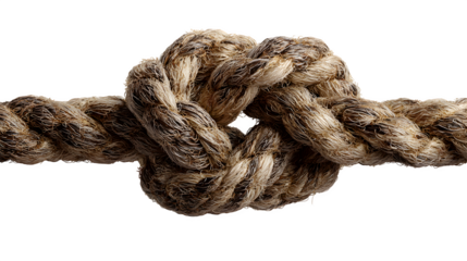HD realistic knot on a rope isolated on white or white png