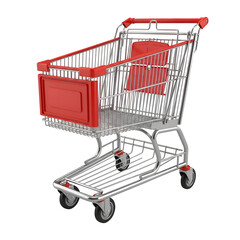 Shopping Cart with Transparent Background: 3D Model and Design Elements