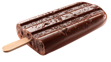 HD realistic chocolate ice cream bar on stick isolated on white png