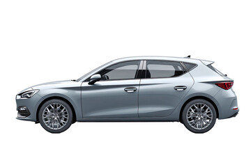 Obraz premium Light gray hatchback car profile