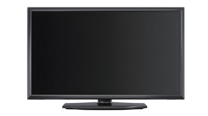 HD realistic black flatscreen display isolated on white or white png