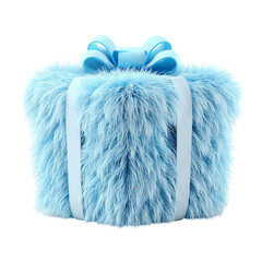 Fluffy Blue Gift A soft with furry surprise tied with a delicate ribbon.