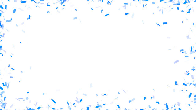 blue and white confetti border frame isolated on transparent background ,png celebration and black friday big sale shopping social media design element	