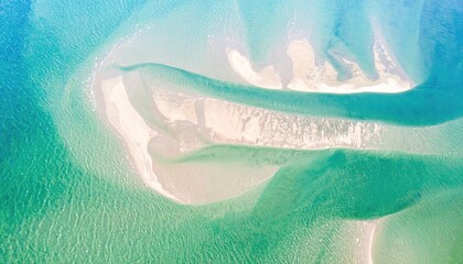 Aerial View of Tidal Plume and Serene Estuary Bands