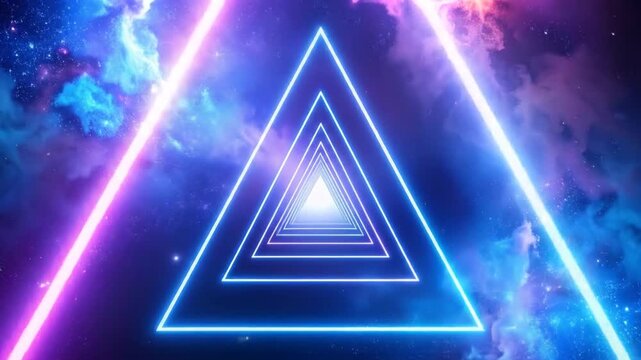 Abstract triangles tunnel - Powered by Adobe