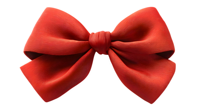 HD realistic simple red bow knot isolated on white