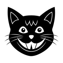 smiling cat face vector 