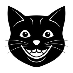smiling cat face vector 
