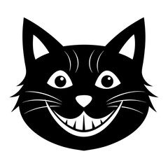 smiling cat face vector 