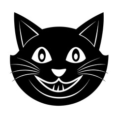 smiling cat face vector 