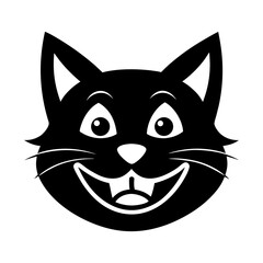 smiling cat face vector 