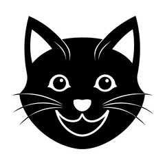 smiling cat face vector 