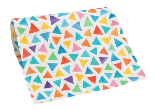 Sheet of wrapping paper with colorful triangles