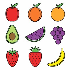 Colorful and Healthy Fruit Assortment Featuring Various Refreshing Choices Perfect for a Nutritious Snack or a Delicious Dessert