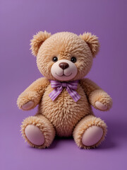 Fototapeta premium Teddy bear purple background