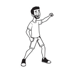 Handsome Man Black and White Illustration Vector Image Male Portrait Fashion Sketch Line Art Design