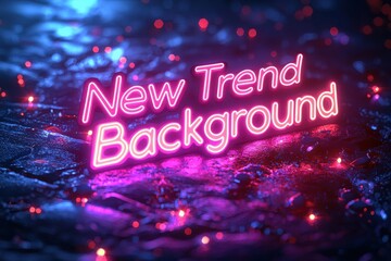 Neon text graphic with vibrant colors and modern design elements in a dark setting