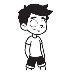 Handsome Man Black and White Illustration Vector Image Male Portrait Fashion Sketch Line Art Design