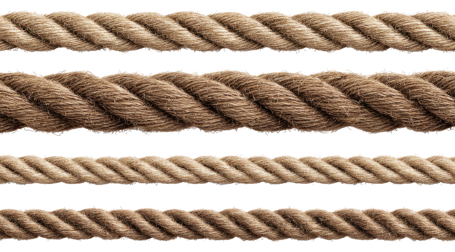 Close-up of multiple strands of light brown rope