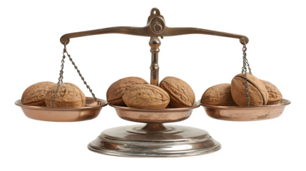 HD realistic empty nut scales isolated on white or white png