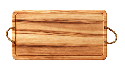 Obraz premium HD realistic wooden kitchen cutting board top view isolated on white or white png