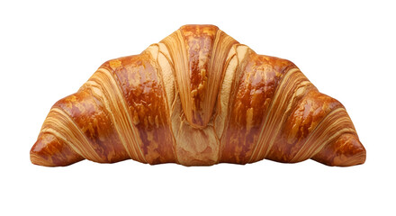 Golden Croissant: Flaky Layers on Transparent Background, Delicious Pastry with Buttery Texture