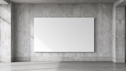 Abstract Gray Concrete Structure with a White Rectangular Shape Modern Minimalist Style.