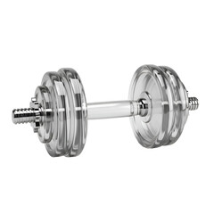 Naklejka premium Glass Dumbbells: Strength Training with a Transparent Twist, Achieving Fitness Goals with Crystal-Clear Weights