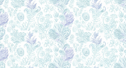 lHand-painted on soft background for wallpaper and fabric