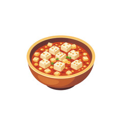 Colorful icon of spicy Mapo tofu dish
