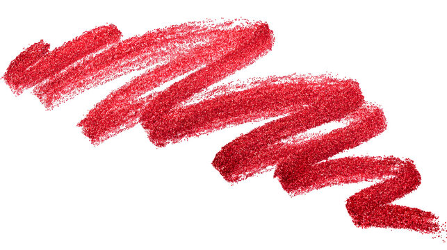 HD realistic hand-drawn glitter red scribble marker isolated on white png