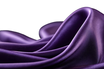 Close-up of draped, deep purple fabric.  Fluid, luxurious folds