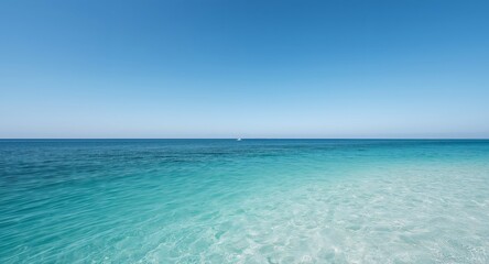 Obraz premium Azure Horizon. A Gradient of Tranquility Where Sky Meets Waters Crystalline Embrace.