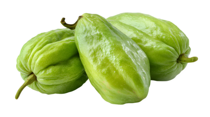 fresh chayote vegetables isolated on white
