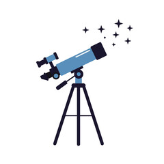 Blue Telescope Observing Distant Stars.